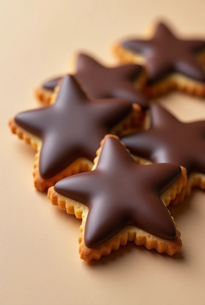 star shaped cookies, with chocolate cover