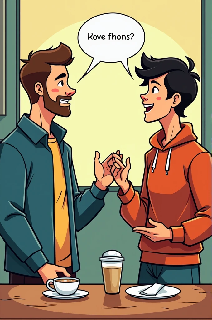 Conversation between characters(easy to draw)in comics