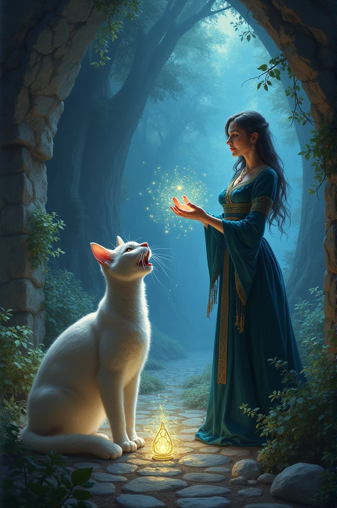 Ada madina made a spell and made the cat sing