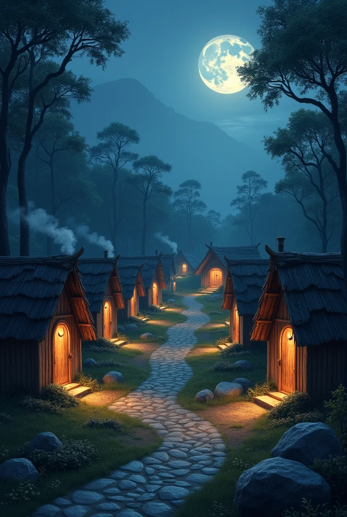 Make 10 huts at night and to get to the hut find a stone path and fire to light the way