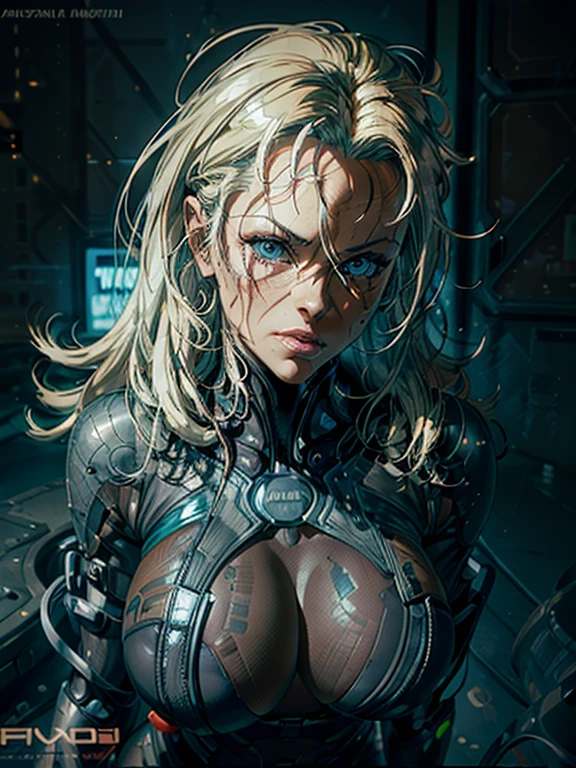 Detailed portrait cyberpunk (Pamela Anderson) (sks woman) (40 year old sks woman), futuristic neon reflective wear, sci-fi, robot parts, ismail inceoglu dragan bibin hans thoma greg rutkowski alexandros pyromallis nekro rene margitte illustrated, perfect face, round breasts, wide hips, ((tattoo)), blonde (long hair),, matte skin, pores, wrinkles, hyperdetailed, hyperrealistic,, Moody Lighting, Hasselblad Award Winner, Soft Diffuse Lighting, Smirk,, machine face, fine details, realistic shaded, intricate, elegant, dominatrix