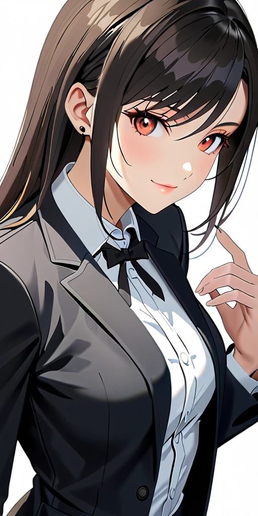 (((((tifa lockhart:1.5))))),((Highest quality、masterpiece、anime style、best quality、high resolution、8k、detailed、ultra-detailed:1.3))、Long legs:1.2, Beautiful woman with perfect figure:1.4、(Smiling:1.2), double eyelid、30-year-old female、((((One Woman,beautiful face,Beautiful face:1.5)))),Big Breasts、High resolution, accurate, Anatomically correct, High-resolution model, high quality, Very detailed, Ultra high definition、Black Hair、Straight Hair、Long Hair、(((formal suit、オフィス:1.1)))