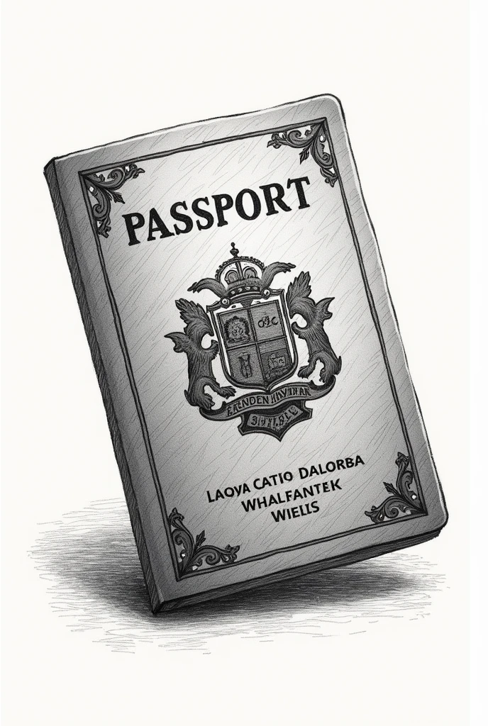 Drawing a passport in hatching style