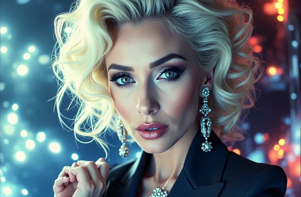 a beautiful detailed portrait of Cher, high fashion editorial style, dramatic studio lighting, hard light, sony a7 camera, 50mm lens, extremely detailed skin pores, vivid colors, hyperdetailed, hyperrealistic, cinematic, dramatic shadows, dramatic highlights, flawless makeup, elegant expression, confident pose