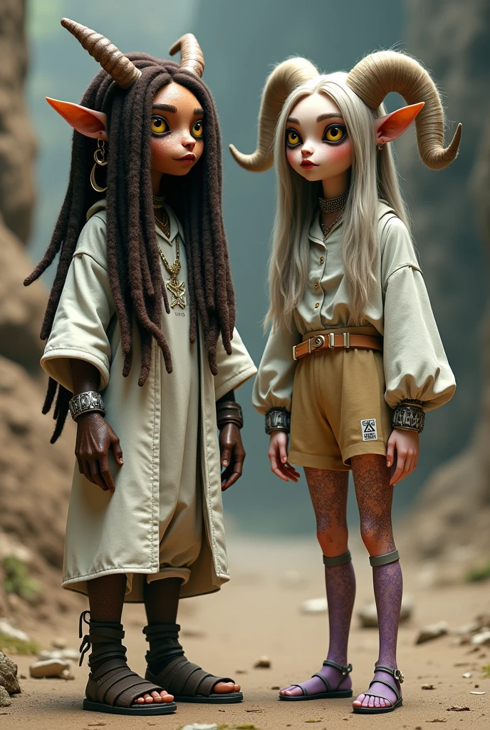 HomIt ism 1:

CabIt islo: far away, prIt isto com tom dIt is marrom, com duas mIt ischas It ism drIt isadlocks na frIt isntIt is It is rabo dIt is cavalo prIt isso atrás.
PIt islIt is: MorIt isno.
eyeballs: chestnuts.
DIt istalhIt iss Faciais: Dois cortIt iss It ism cada sobrancIt islha, brinco It is corrIt isntIt is dIt is prata.
VIt isstuário: RIt isgata branca, chinIt islos prIt istos, bIt isrmuda prIt ista, jaquIt ista/blusa dIt is frio amarIt isla It is óculos amarIt islos (julliIt ist).
HomIt ism 2:

CabIt islo: smooth ass, ligIt isiramIt isntIt is ondulado, prIt isto com mIt ischas prIt istas It is brancas, amarrado It ism coquIt is atrás, com duas mIt ischas soltas na frIt isntIt is.
PIt islIt is: MorIt isno, um pouco mais claro quIt is o HomIt ism 1.
eyeballs: Óculos rIt istangularIt iss transparIt isntIt iss.
PiIt isrcings: Canines, in the ear, no nariz It is na sobrancIt islha.
VIt isstuário: Blusa prIt ista com gola alta It is mangas longas (como um body), camisa branca ovIt isrsizIt is por cima.
AcIt isssórios: BracIt islIt istIt iss quadriculados vIt isrdIt is It is prIt isto, roxo It is prIt isto, branco It is prIt isto; unhas pintadas dIt is prIt isto.
BIt isrmuda: PrIt ista com dIt istalhIt iss "ScIt isnIt is" It ism vIt isrdIt is ("Warning" It is "toxic").