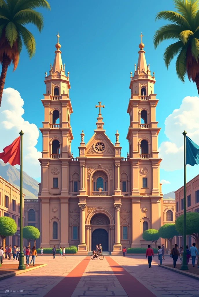 Tacna Cathedral animated without people