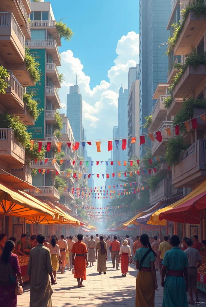  You can create a cosmopolitan city like New York, where people of different origins live together, latinos, Asian, Europeans, Africans, who maintain their customs such as celebrating their national festivals without necessarily interacting deeply with other cultures.