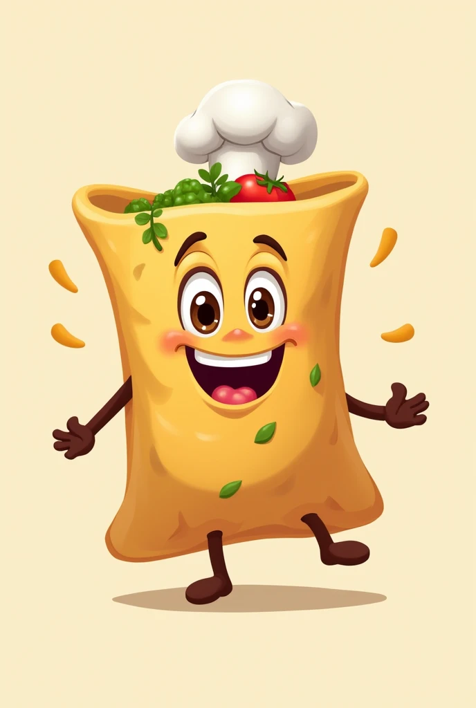 I need a picture of an animated tamale, with hands and legs and face, to make a logo for my store
