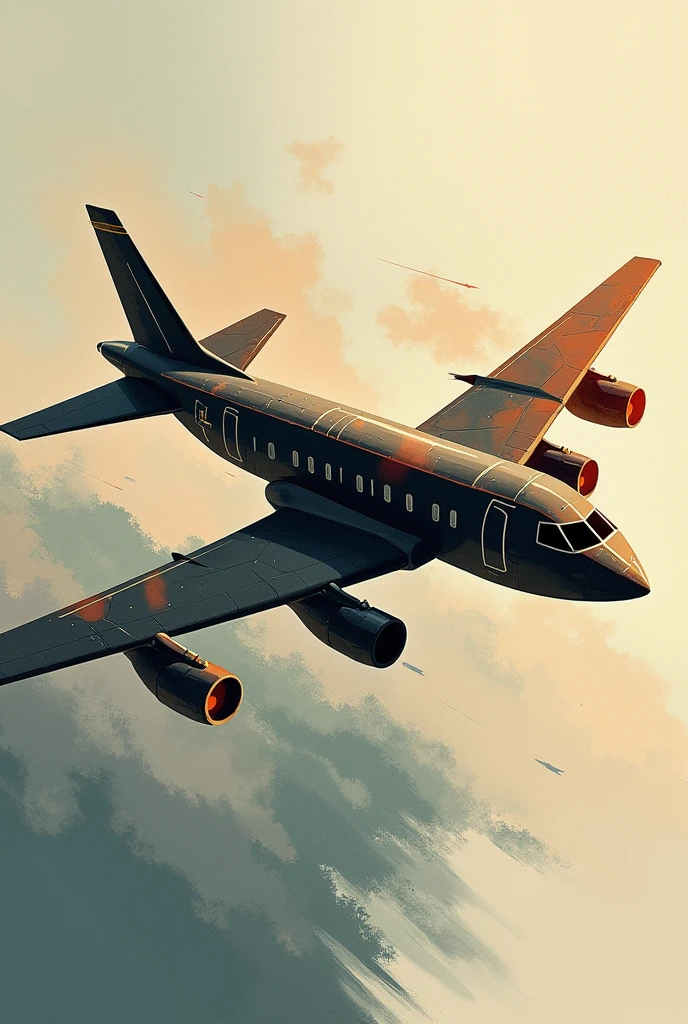 drawing airplane cubist mode