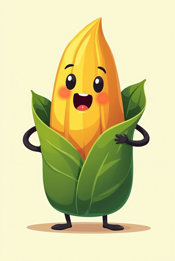 I need a picture of an animated tamale, with hands and legs and face, that is wrapped in a green leaf and preferably without a bottom, to make a logo for my store
