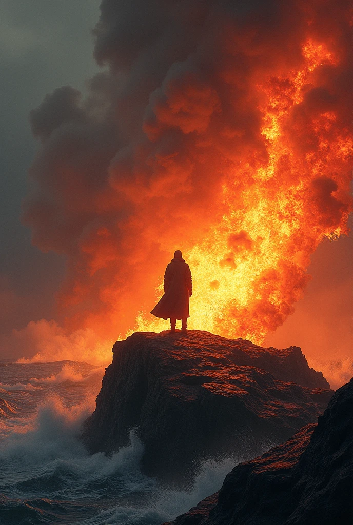 Book cover about islands and fire