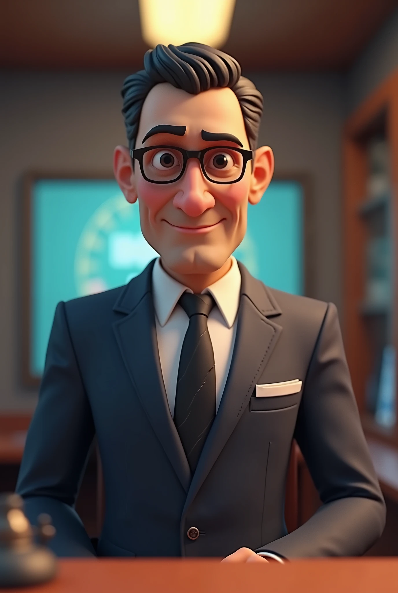 https://upload.wikimedia.org/wikipedia/commons/2/25/Edward_R._Murrow.jpg A cartoon character in fortnite style, similar to Orson Welles from the waist up, in a suit, looking badass, neutral face, 3d render style, slightly anamorphic, inside a radio booth , looking into the camera, face clearly visible, dvd screengrab UHD, cartoon, ultra detail,
intricate details, volumetric lighting, 3d model, fake, photography, digital art, 8k, future, Cinematic,
Photography, Ultra - Wide Angle, Depth of Field, hyper - detailed, insane details, intricate details, beautifully
color graded, Unreal Engine 5, Cinematic, Videogame, Fortnite Shot on 25mm lens --ar 9:16