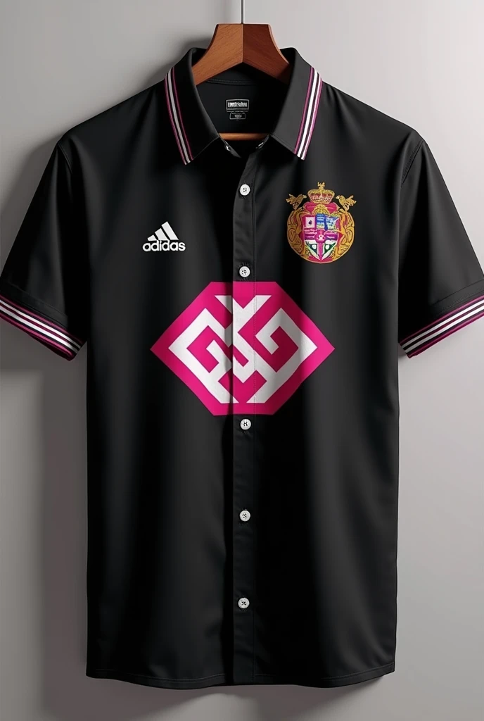 Create a black interclass shirt with pink and the Olinda flag, city of Pernambuco. I want perfect