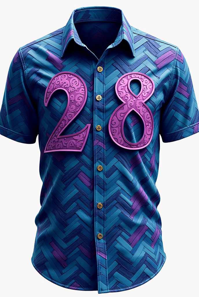 BLUE AND PURPLE BASKET SHIRT PRINT WITH THE NUMBER 28 WRITTEN EUFRAZINO