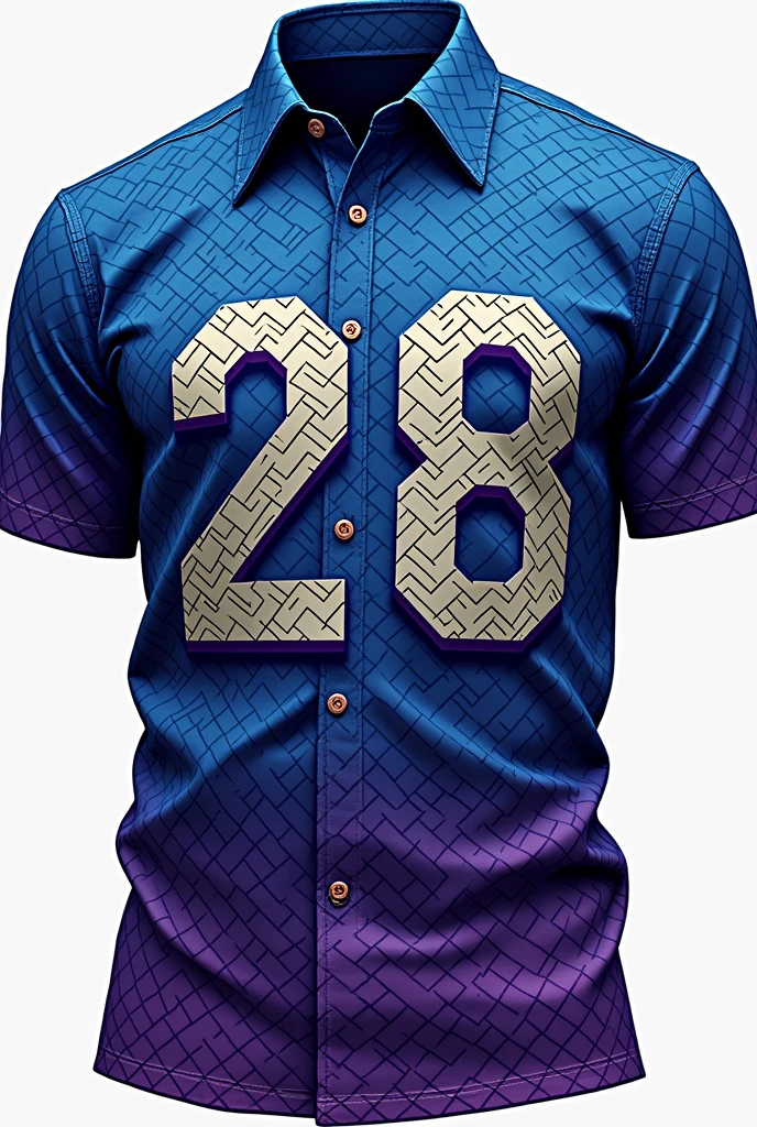 BLUE AND PURPLE BASKET SHIRT PRINT WITH THE NUMBER 28 WRITTEN EUFRAZINO