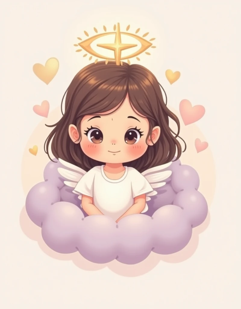 Logo for a communion card of a cartoon girl in pastel colors that generates tenderness