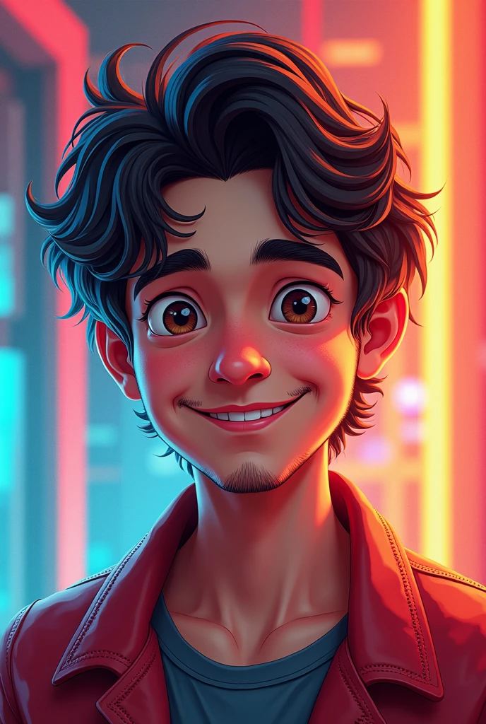 Make me a drawing of Diego Aquino, Peruvian YouTuber