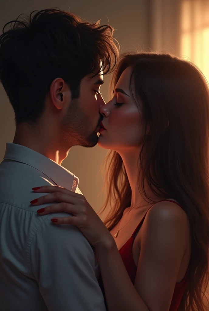 Then when he was almost leaving she pulled him and gave him a kiss.