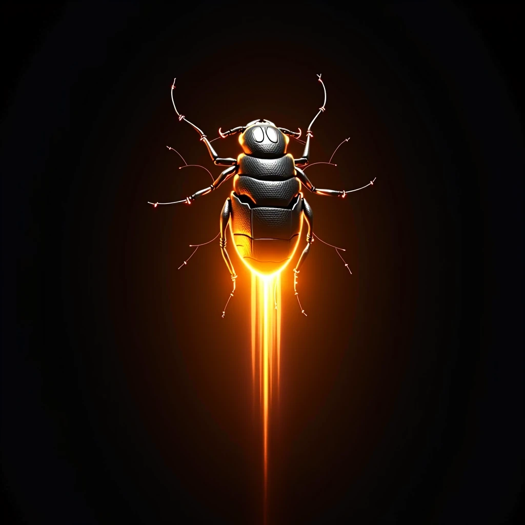 Create a highly realistic image of the same non-organic chrysalis, now in a second phase where the chrysalis is slightly ruptured, and a radiant light source is forcefully emerging from it. The chrysalis should maintain the high-tech metallic appearance, resembling the color #2a2a2a, with the same realistic texture and details as before. The light emerging from within the chrysalis should be a vibrant, intense orange (#f84700) characteristic of Propagare's brand. The light should be powerful, spilling out of the ruptured areas, illuminating the immediate area with a glowing, energetic aura. The overall mood should still be minimalist and futuristic, with the bright orange light contrasting against the dark, black background. The focus should be on the light breaking through the chrysalis, creating a sense of a powerful, transformative event.