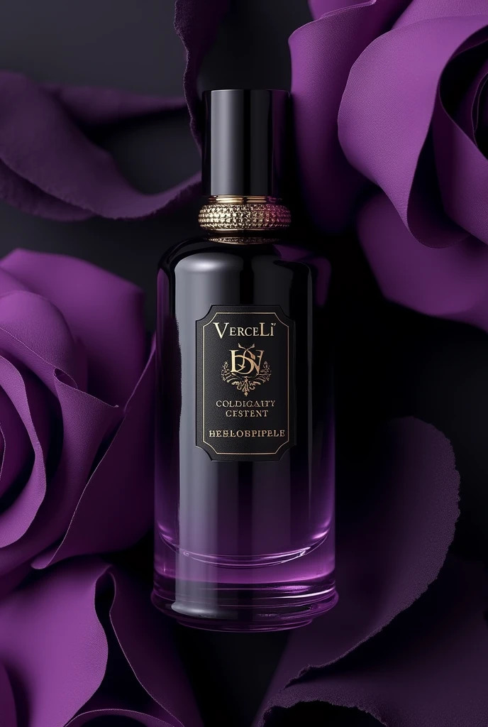 A perfume named VERCCELI black and purple elegant different feminine