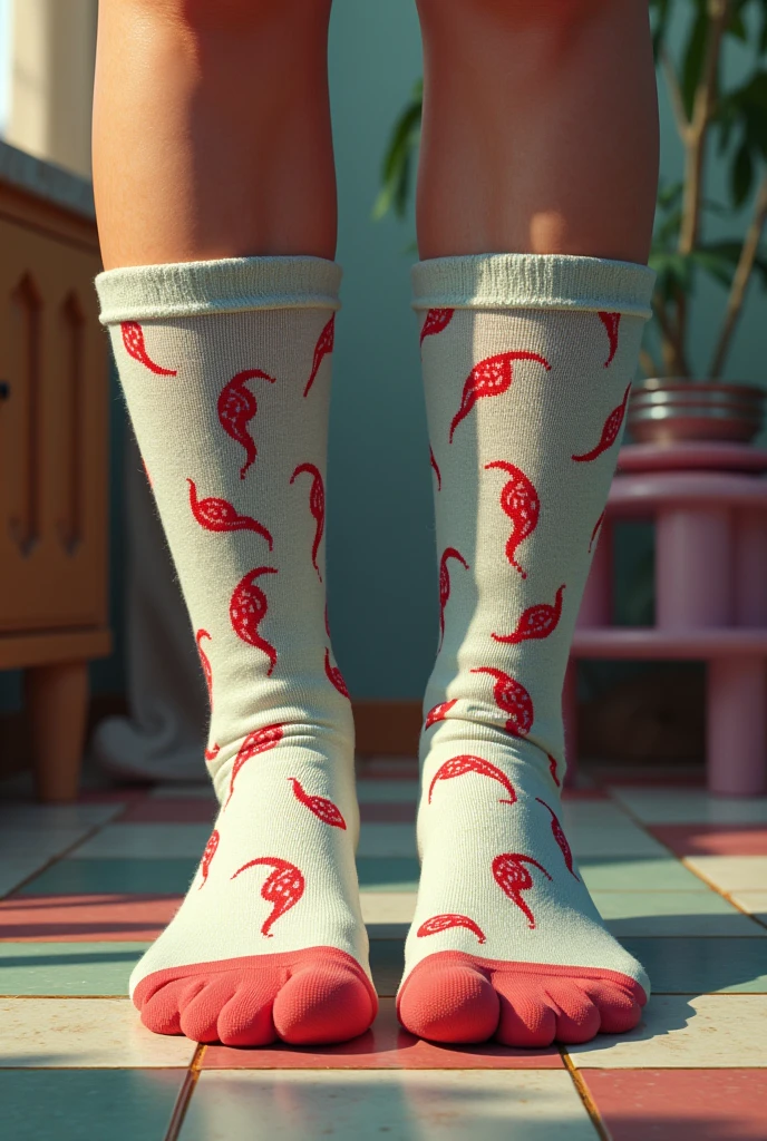 Socks with sperm on them