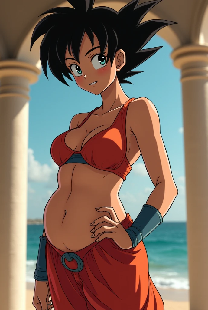 Kefla from dragon ball showing her vagina