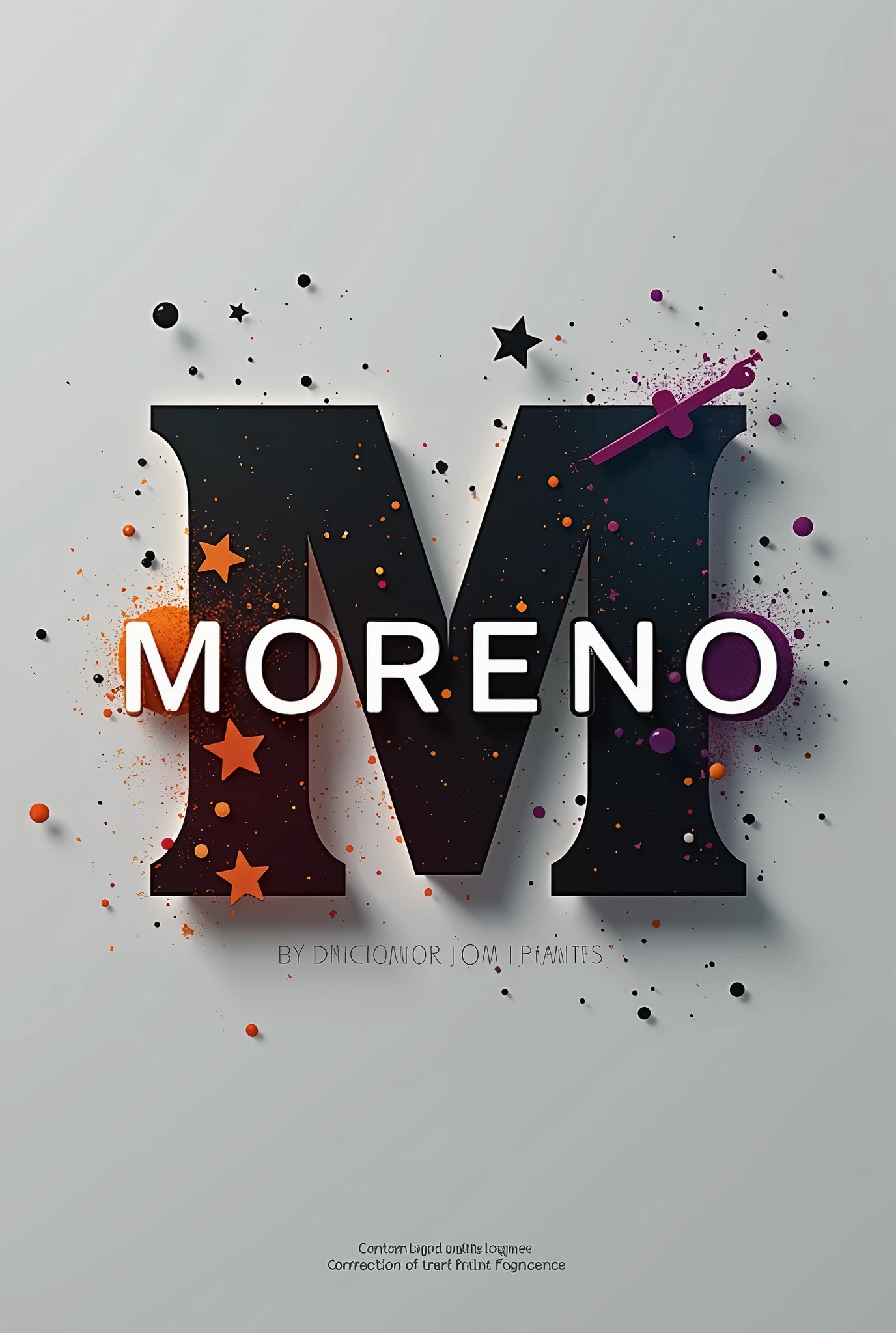 Logo of a graphic design company named moreno print