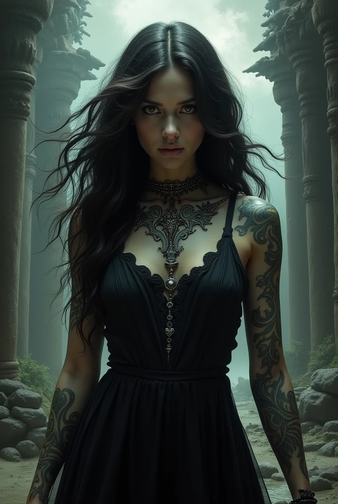 (Monochrome:1.3), Black and White Photography, Dark Theme, (Realistic, Photo-Realistic:1.37), (ohwx female), jesica alba with tribal tattoos on arms and neck, wearing a sleeveless sweatshirtRealistic, Cowboy Shot, Fantasy World, Dark Colors, Dramatic Lighting, Oil Painting Style, Mystical Atmosphere, Flowing Hair, Surreal Landscapes, Intricate Details, Ethereal Beings, Supernatural Elements, Ancient Ruins, Magical Creatures
