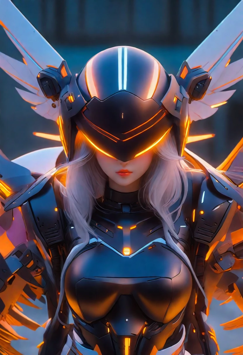 a close up of a woman in a futuristic suit with wings, mechanized valkyrie girl, girl in mecha cyber armor, anime mecha aesthetic, armor girl, cyberpunk anime girl mech, anime manga robot!! anime girl, perfect anime cyborg woman, rossdraws 2. 0, anime robotic mixed with organic, rossdraws 1. 0, digital cyberpunk anime art