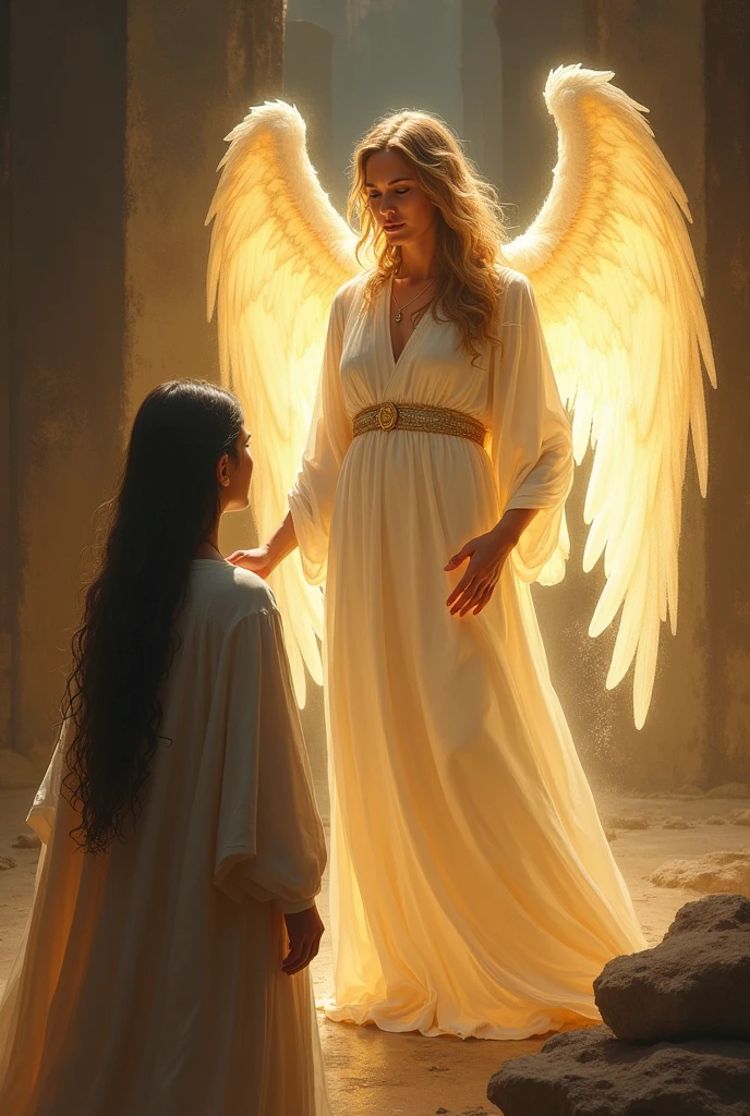 angel messenger of God, biblical story sending a message to a woman