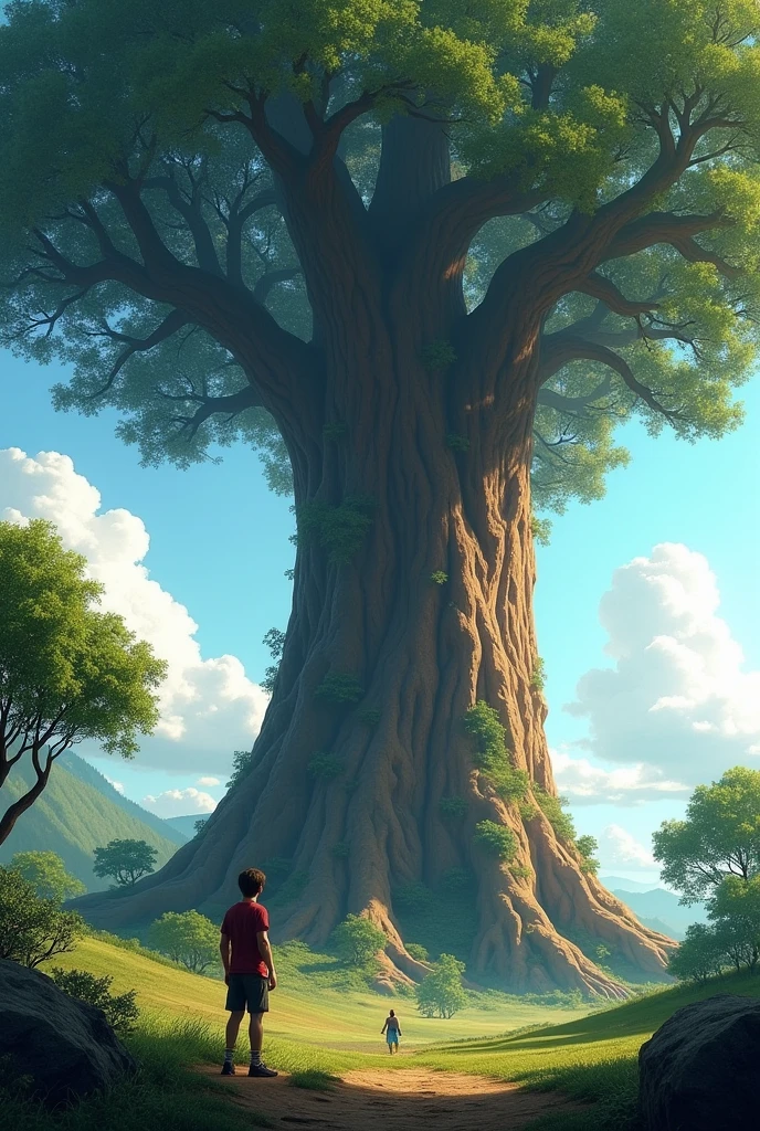 •  Tom saw a big tree.

