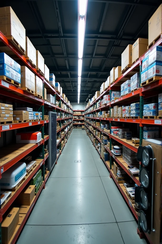 Store with display shelves that sells products and spare parts for vehicles, Storage 
