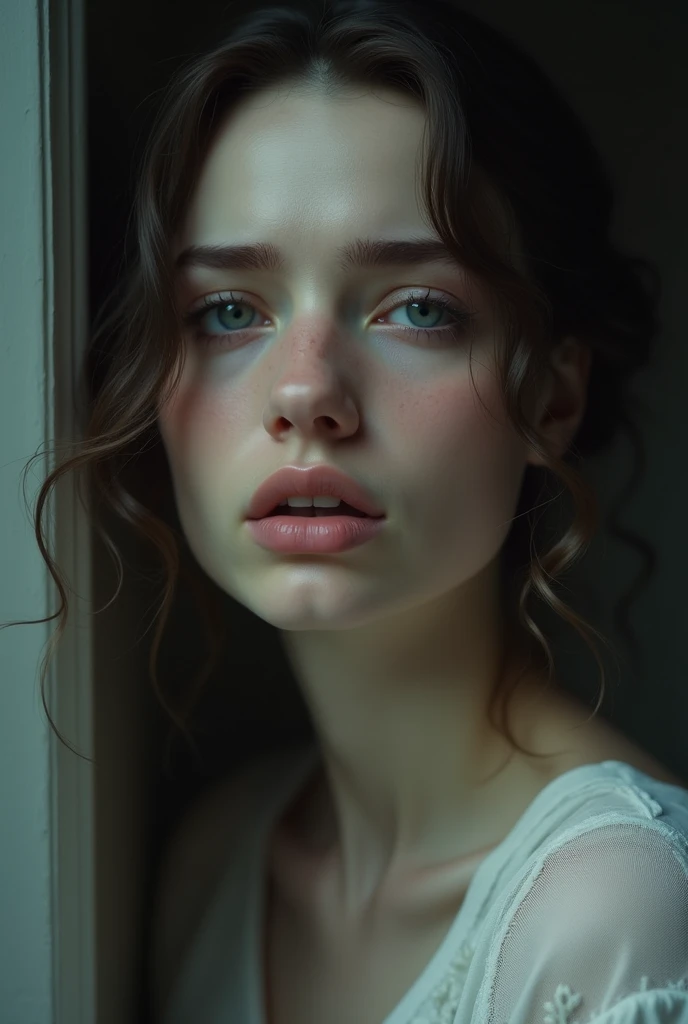 Woman with a VERY sad face