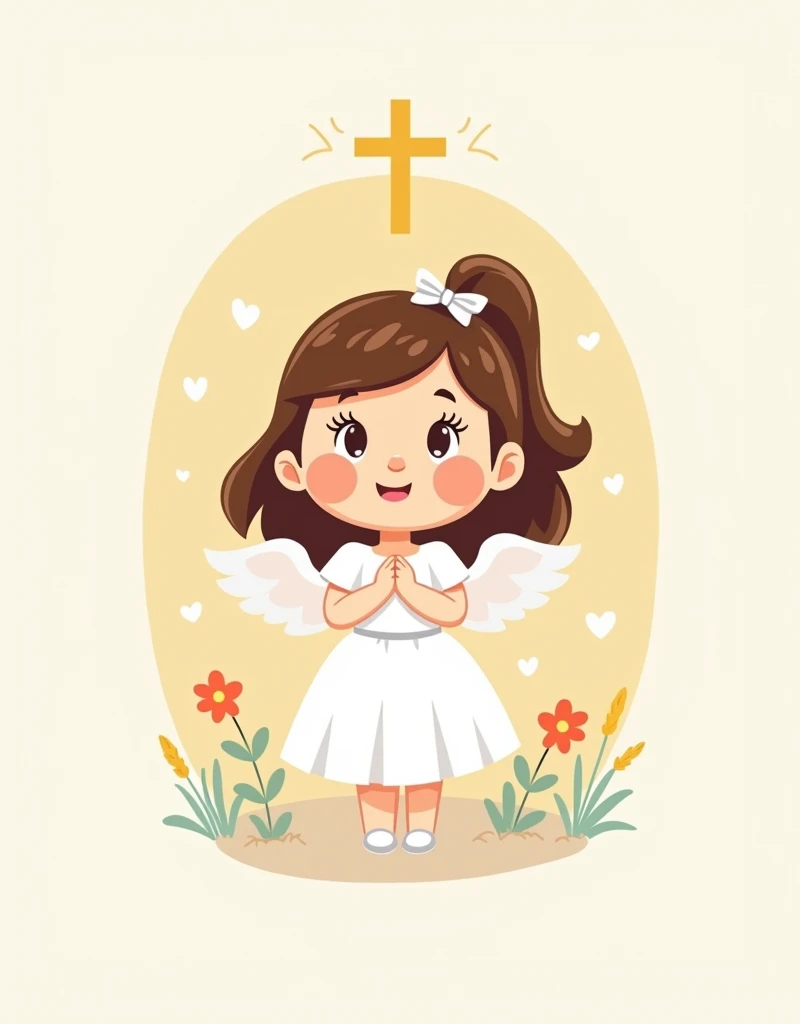 Girl logo for cartoon communion invitations