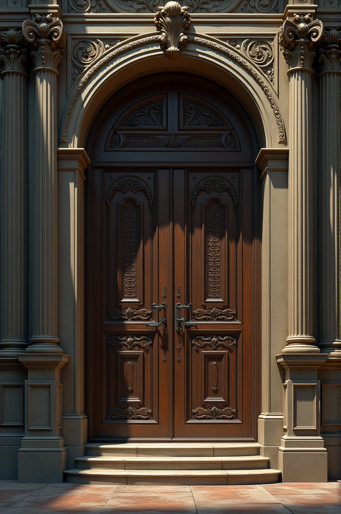 Create a door with another door inside it and 4 steps deep