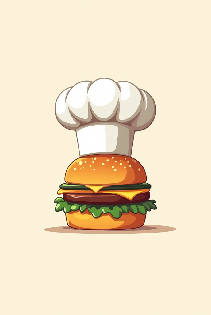 A logo with a chef's hat is a hamburger