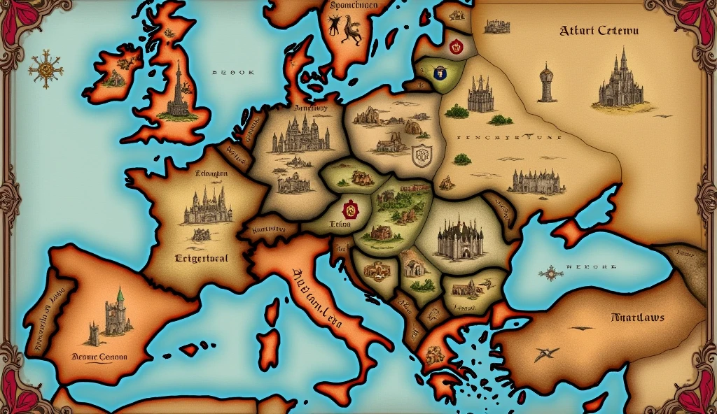 map of the european continent medieval era