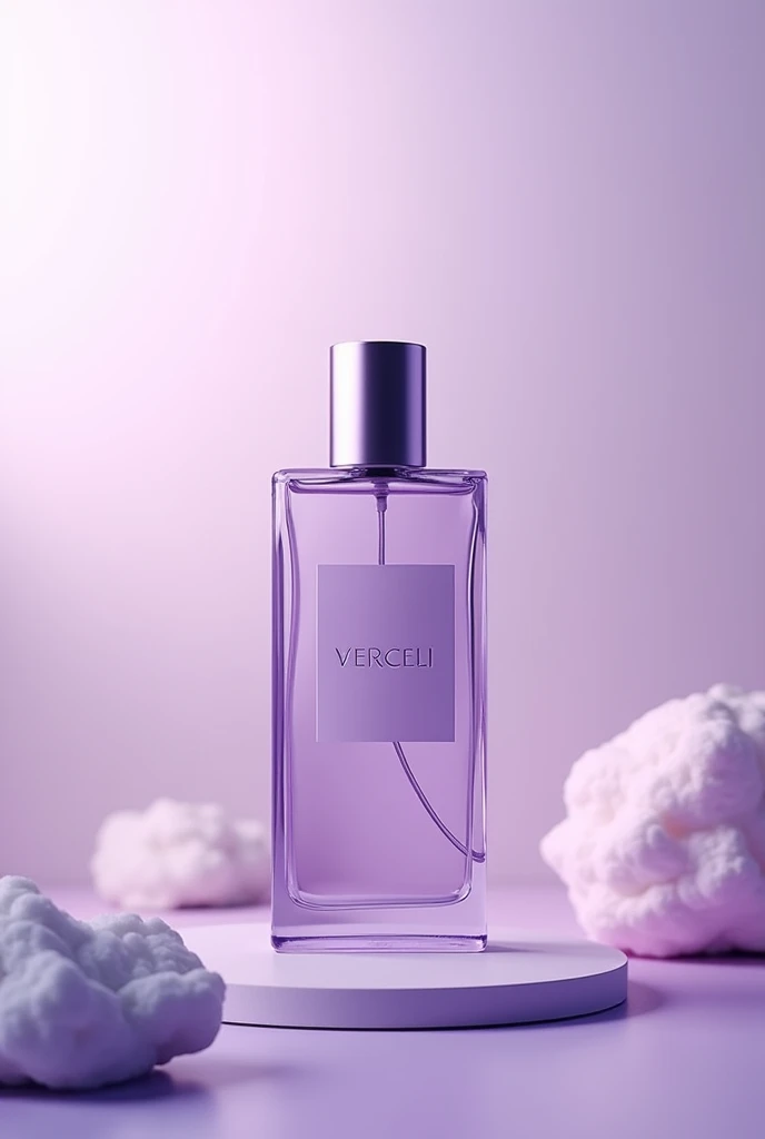 Perfume with the name VERCCELI in a different elegant lilac color