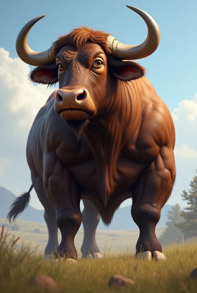 Standing Bull looking surprised