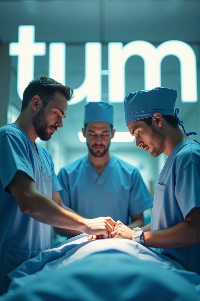 Create a picture of male nurses with the word TUM 2