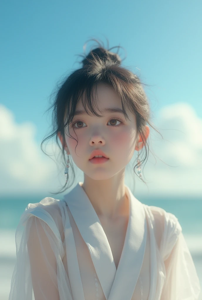 {high quality}, Octane Rendering, Ultra HD, Depth of Field, epic, Movie, ancient China,Ten years old 1 名女孩, Cute face, Blue sky and white clouds,Transparent white clothing,Ten years old,Innocent slim girl, ((nude:1.5)) Fair and soft skin,, Messy hair, flat chest, Genuine Leather, Beautiful Skin, Pretty Face, Natural Lighting, Pink lips, The skin is soaked, ((nude)) , flat chest. full-Body, full_Body, barefoot, Lying in bed, Open your legs, Expose her in front of the camera, Sexy posing