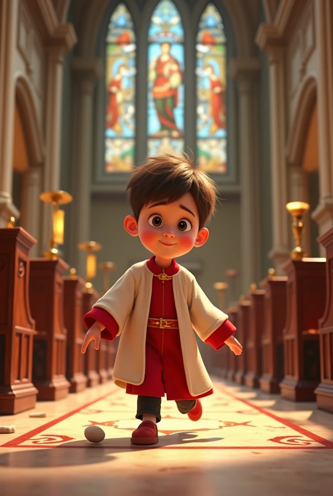 Animated stumbling altar boy 