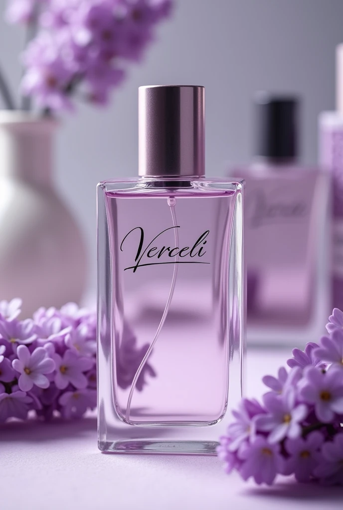 Perfume with the name VERCCELI elegant different with the lilac VL logo
