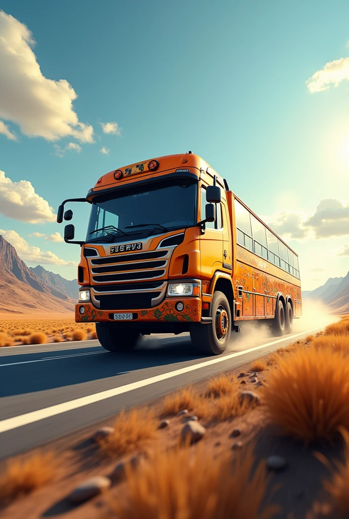 Bus on a highway