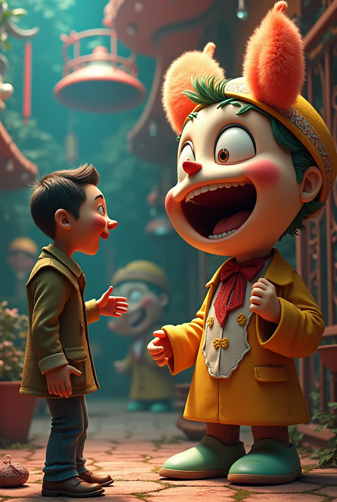 The main character appears and sings the song Maratanghulu, and witnesses a citizen who has not removed the pet name label.. 
