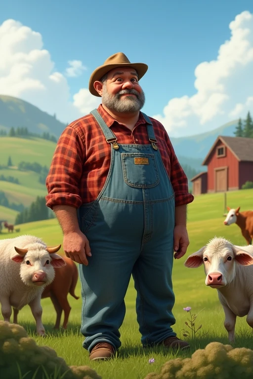 Fat man Kind farmer Real touch