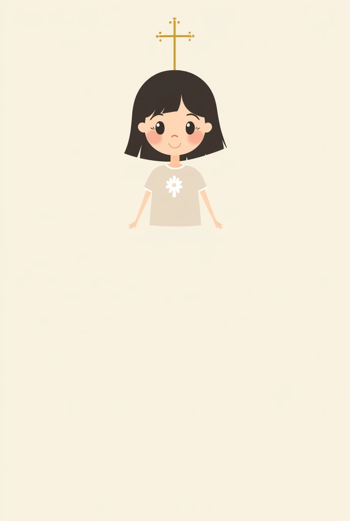 Girl logo for minimalist cartoon communion invitations 