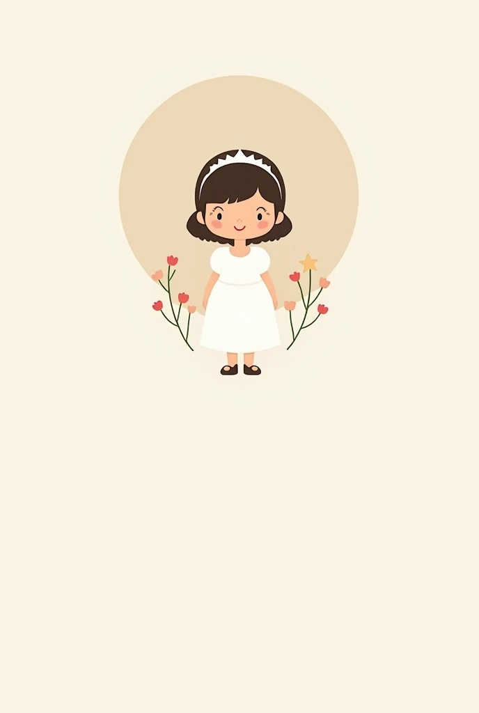 Girl logo for minimalist cartoon communion invitations