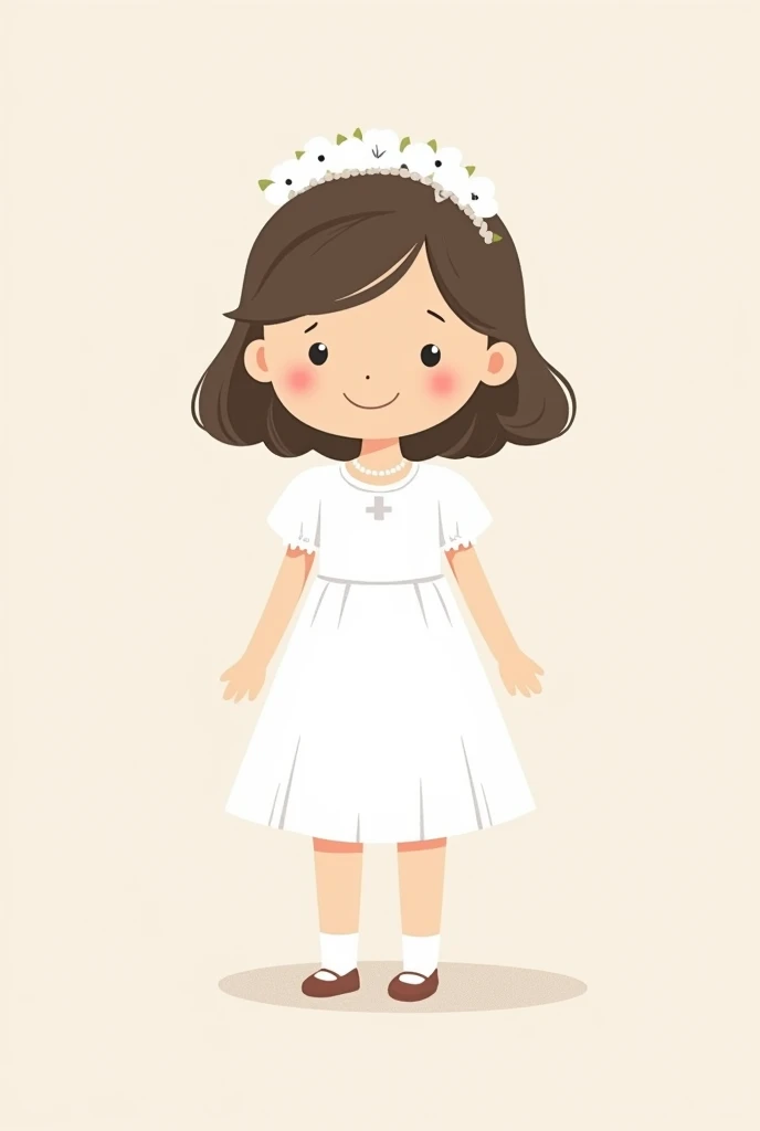 Girl logo for minimalist cartoon communion invitations