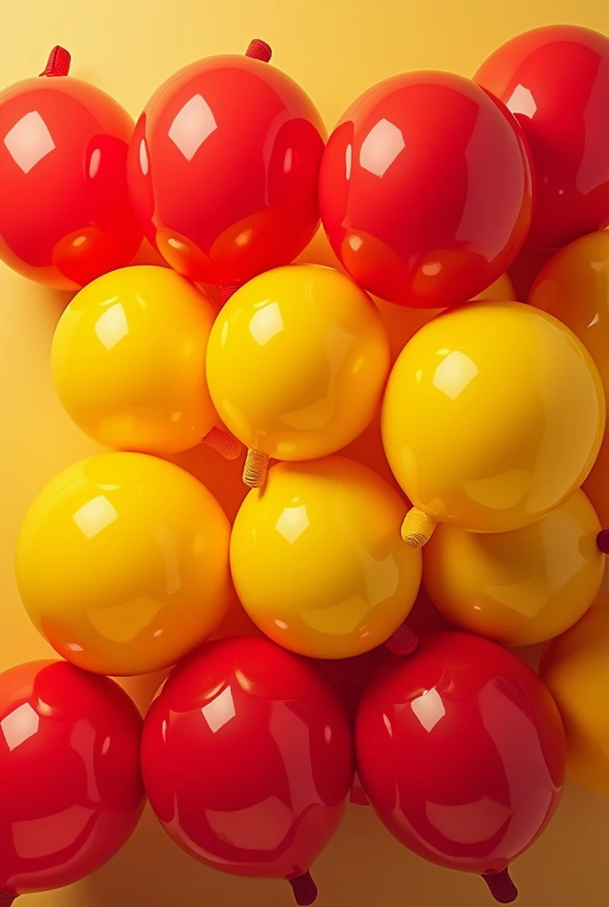 Flag of Spain from above, made of round balloons